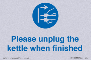Please unplug the kettle when finished